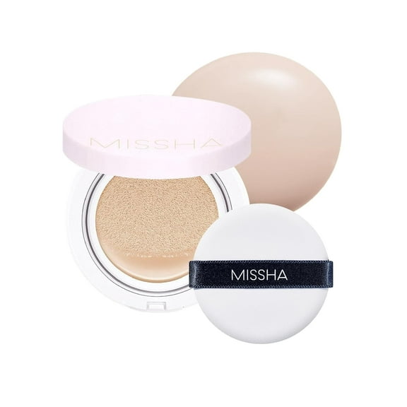MISSHA Magic Cushion Coverlasting Foundation No.21 Light Beige for Bright Skin - Flawless Coverage, Dewy Finish, Easy Application for All Skin Types