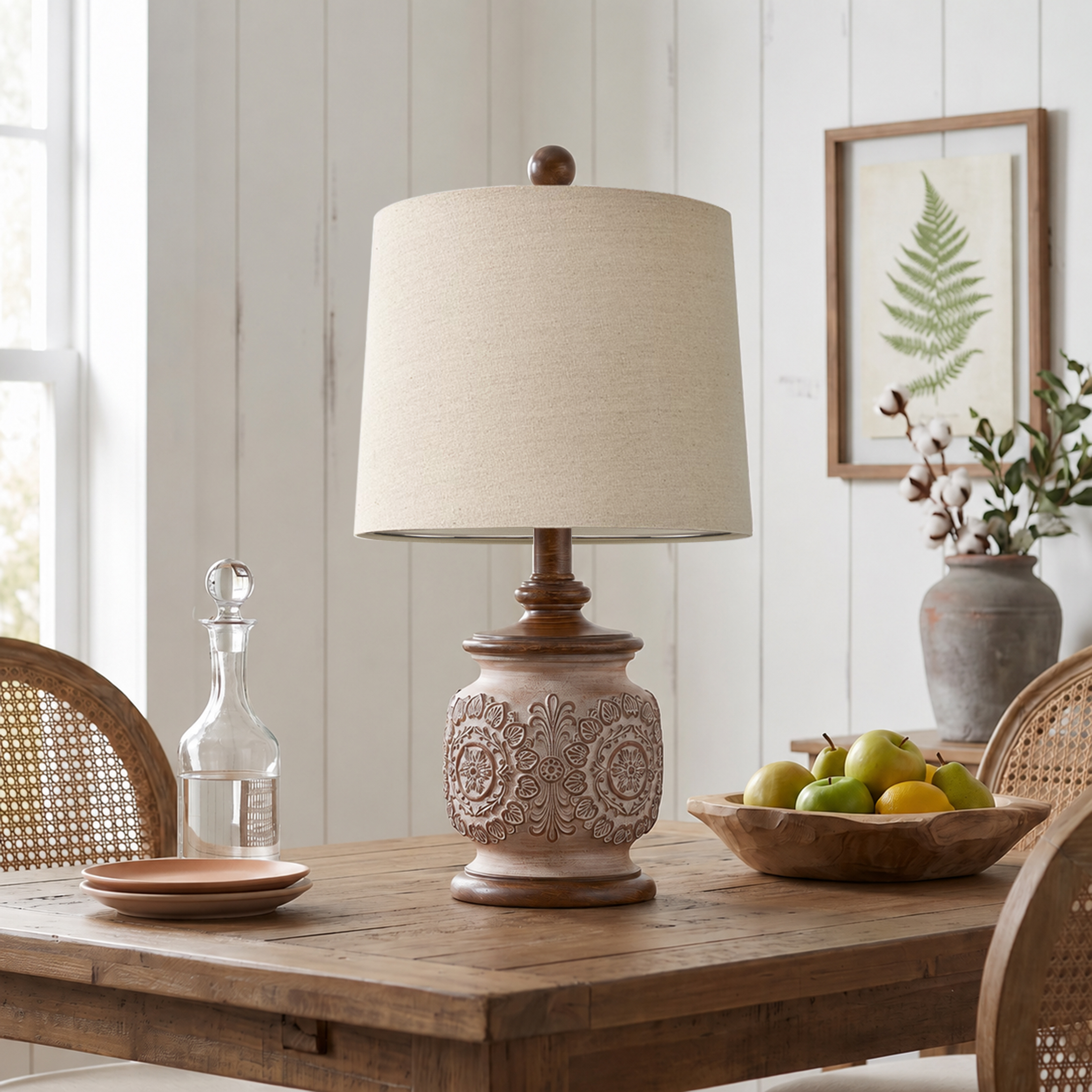 Oneach Vintage Floral Table Lamps Set of 2, 18.75" Farmhouse photo 7