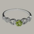 thumbnail image 5 of LBG British Made 925 Sterling Silver Natural Peridot Womens Solitaire Ring - 33 size options - Size 8.75, 5 of 6