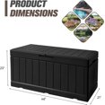 thumbnail image 5 of YSNW 83 Gallon Outdoor Deck Box Large Resin Storage Box for Patio Furniture Cushions and Garden Tools (Black), 5 of 15