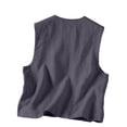 thumbnail image 4 of Duoif Womens Tank Tops Button down Linen Vest, Lightweight Summer Outerwear Shirts for Women Grey XL, 4 of 6
