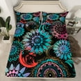 thumbnail image 2 of Homewish Bohemian Mandala 4-Piece Full Size Sheets for Female Women Men,Bohemian Flower Bed Sheets,Exotic Style Lightweight Sheet Sets,Luxury Bedroom Decor, 2 of 7