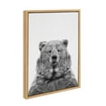 thumbnail image 2 of Kate and Laurel Sylvie Bear Animal Print Black and White Portrait Framed Canvas Wall Art by Simon Te Tai, 18x24 Natural, 2 of 5