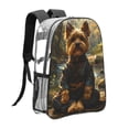 thumbnail image 3 of Honeii Forest Creek Cute Dog Print Clear Backpack Heavy Duty Transparent Bag 17" See Through BookBag for Women Men Adults Work Festival Sports Travel, 3 of 7