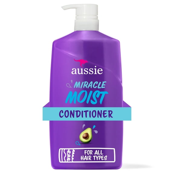 Aussie Miracle Moist Conditioner with Avocado, Paraben Free, For Dry Hair Types, 26.2 oz