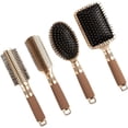 thumbnail image 1 of BEMS-4 piezas (dorado) Juego de cepillos para el cabello masaje antiestático peine ovalado aire, 1 of 5