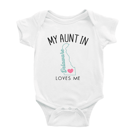 

My Aunt In Delaware Loves Me Baby Short Sleeve Romper Bodysuits 12-18 Months