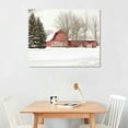 thumbnail image 3 of RUIYC Winter Scenes Pictures Barn Canvas Wall Art Winter House Painting Winter Barn Prints Snow Scenery Wall Art Christmas Winter Poster Rustic Red Barn Canvas Snowy Landscape Wall Art, 3 of 5