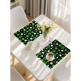 thumbnail image 5 of St Patricks Day Placemats Set of 12, Spring Farmhouse Country Green Shamrock Placemats for Dining Table, Place Mats for Kitchen Tabletop, Waterproof Wipeable Dining Table Mats Set, 5 of 9