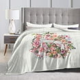 thumbnail image 4 of Wijzvio Letter J Flower Graphic Throw Blanket Soft Fuzzy Fleece Blanket For Couch Bed Living Room Decoration 80"X60", 4 of 9