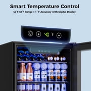 Simzlife 100 Can Beverage Refrigerator and Cooler with Glass Door for Home, 18.8 in D, 25 in H, Black