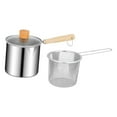 thumbnail image 3 of Lipstore Friteuse avec Panier Passoire Accessoire Polyvalent Durabilité Robuste Outil de Cuisson Acier Inoxydable avec Poignée Style C, 3 of 8