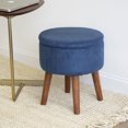 thumbnail image 2 of Humble Crew Sloan 16" Velour Round Storage Ottoman, Velvet Blue, 2 of 6