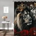 thumbnail image 2 of JEUXUS Lion Lioness Crown Bathroom Shower Curtain Set with Hooks, 100% Polyester Fabric, Multiple Sizes 36"x72, 2 of 7