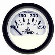 Faria Beede Instruments 12904 2 in. Euro White Water Temperature Gauge, 100-250 Fahrenheit
