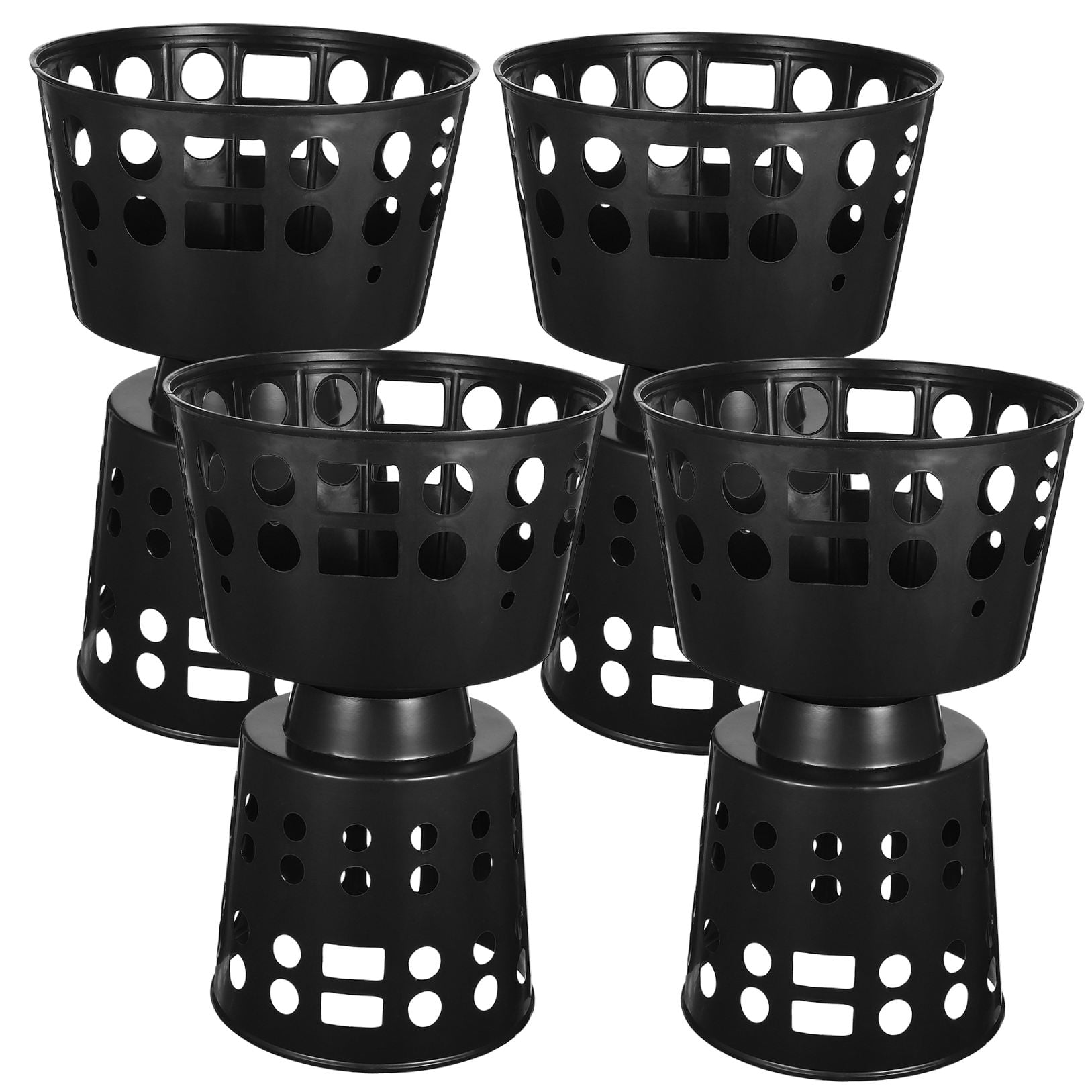 Raindrops Black Plastic Floral Arrangement Bases, 4pcs Set, Craft Supplies with Fine Workmanship