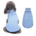 thumbnail image 6 of Cozy Knitted Dog Sweater, Warm Winter Pet Clothes for Small Medium Large Dogs, Soft Cable Knit Pullover for Puppies ,Light Blue S, 6 of 9