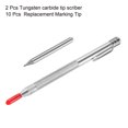 thumbnail image 3 of Uxcell 2Pcs Tungsten Carbide Tip Scriber Clip Etching Engraving Pen Magnet Scribe Tools with 10 Replacement Marking Tip, 3 of 6