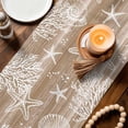 thumbnail image 3 of Brown Coastal Table Runner 72 Inches, Summer Beach Nautical Starfish Coral Vintage Bed Runner Dresser Scarves Tabletop for Indoor Outdoor Parties/Ceremony/Banquet, 16" x 72", 3 of 8