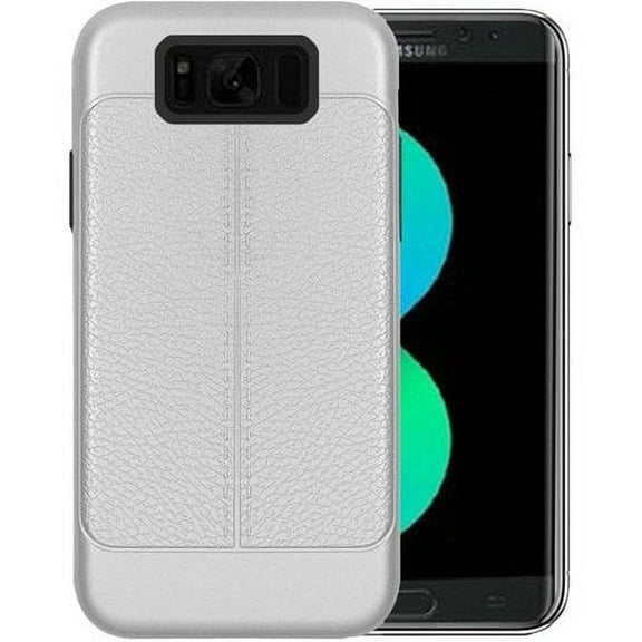 GSA Leather Design Hybrid Case For Samsung Galaxy S8 Plus - Silver