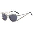 thumbnail image 1 of Gafas de sol con forma de ojo de gato y diamantes, gafas de sol con personalidad de moda, gafas de sol femeninas con forma cóncava, 1 of 5