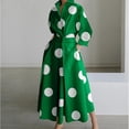 thumbnail image 1 of Women's Polo Collar Long Sleeve Maxi Dress - Ankle-Length, Elastic, Button Detail, Polyester, 1 of 10