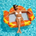 thumbnail image 4 of Pool Float,Ergonomic Inflatable Water Mattress With Built In Headrest Cup Holders And Side Storage Pockets,Foldable Heavy Duty Floating Lounge For Adult Beach Pool Leisure(Orange), 4 of 8
