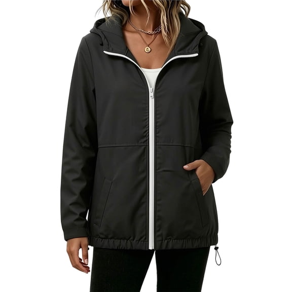 Luvrsol Windbreaker Jacket Women Waterproof Rain Coat Breathable Hooded Outdoor Hiking Raincoat S-2XL