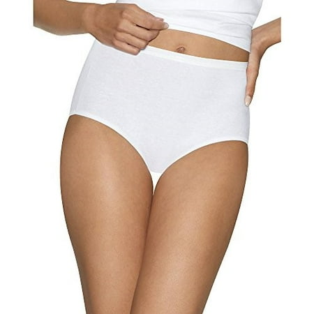 

Women s Hanes 40KUB1 100% Cotton Brief Panty - 4 Pack (White 6)