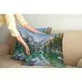 thumbnail image 3 of Ambesonne Nature Throw Pillow Cover 2 Pack, Fall View Lake Mountain, 24", Green Grey, 3 of 6