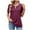Wine, variant on Uaswgudfs Womens tops Short Sleeve Dressy Casual solid V Neck Fashion Tees for T-Shirt Keyhole Blouses
