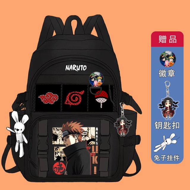Mochila de Anime Naruto para niñas y niños, bolsa de viaje de gran capacidad, Uchiha Itachi, 3 colgantes gratis, regalos de cumpleaños, 18 estilos, 20222 Fivean unisex