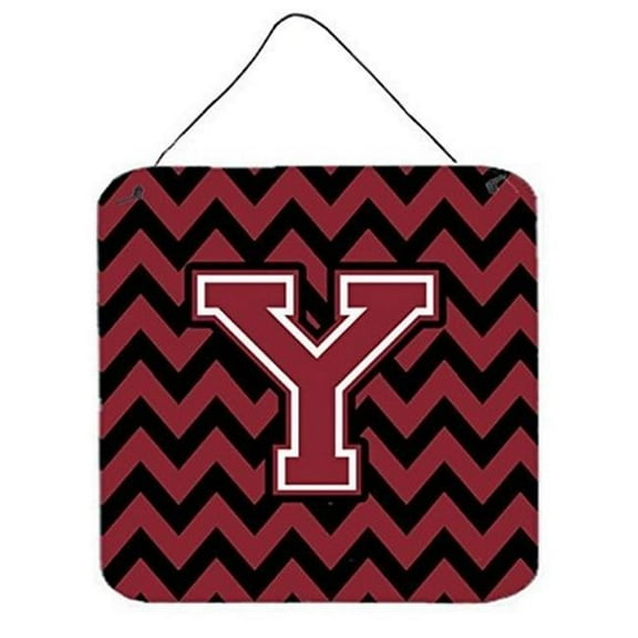 Letter Y Chevron Garnet & Black Wall or Door Hanging Prints