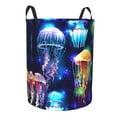 thumbnail image 2 of Balery Transparent Jellyfishes Round Laundry Basket with Handles Waterproof Freestanding Laundry Hamper for Clothes Toys in the Dorm and Family-Small, 2 of 8