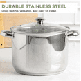 thumbnail image 2 of Stainless Steel Stock Pot, Encapsulated Induction Ready Cooking Pot with Glass Lid, Oven Safe, Dishwasher Safe Soup Pot, 8-Quart ﻿, 2 of 5