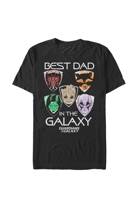 Men's Marvel Guardians Best Dad Father's Day Graphic Tee Black Large