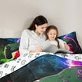 thumbnail image 4 of Manfei Gaming 7-Piece Bedding Comforter Set,Red Green Lightning King Bedding Sets,Black Gamepad Bed Sheets For Boys Girls,Super Cozy Bedroom Decoration Reversible, 4 of 8