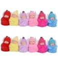 thumbnail image 4 of Llavero de muñeca bebé durmiendo, llavero de muñeca de moda para niña con pompón, 12 piezas para decoración de juguetes para niños, 4 of 14