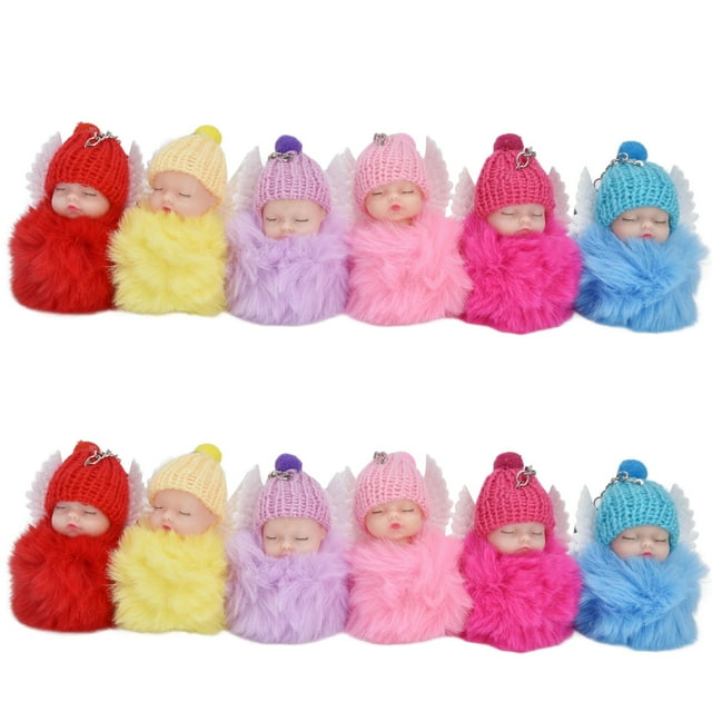 Llavero con pompón de muñeca BuyWeek muñeco de bebé durmiendo elegante y moderno