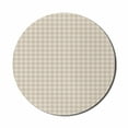 thumbnail image 1 of Abstract Mouse Pad for Computers, Checkered Diamonds Simplistic Rhythmic Ornaments Classiccal Illustration, Round Non-Slip Thick Rubber Modern Mousepad, 8" Round, Pale Sepia and Ivory, by Ambesonne, 1 of 2