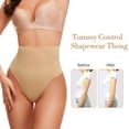 thumbnail image 4 of Tummy Control Thong Shapewear for Women High Waisted Body Shaper Seamless Shaping Panties Waist Cincher Girdle Underwear, 4 of 6