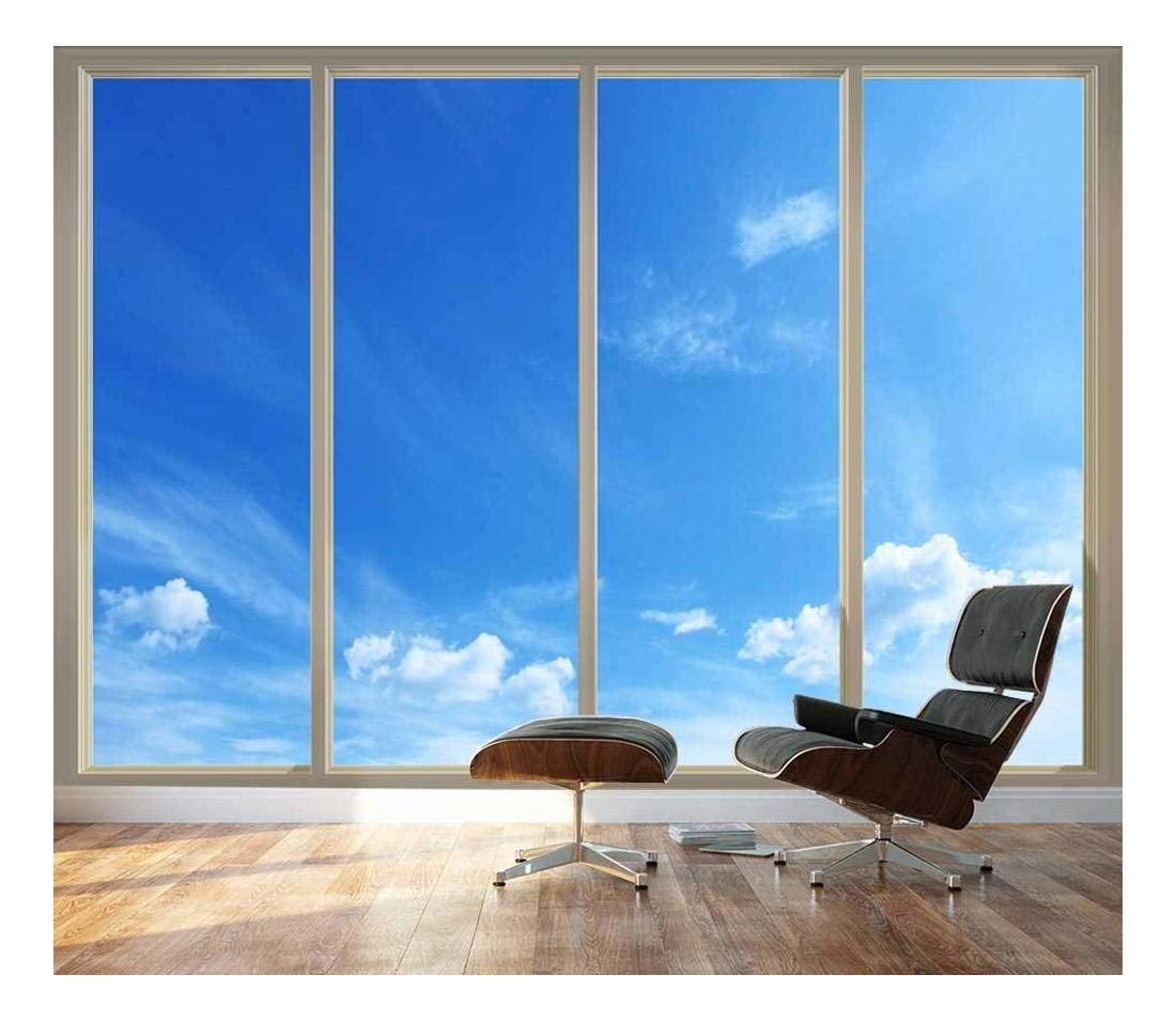 wall26 Large Wall Mural Clear Blue Sky Seen Through Sliding Glass