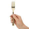thumbnail image 5 of Perfect Settings 150-Piece Gold Plastic Disposable Cutlery Sets, Heavy Duty Premium Hammered Finish, 50 Sets, 5 of 12