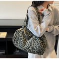 thumbnail image 2 of KKLDOGS Leopard Print Canvas Duffle Bag, Large Capacity Casual Weekender Shoulder Handbag for Travel & Daily Use, 2 of 6