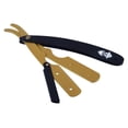 thumbnail image 6 of Professional Barber Straight Edge Razor Safety with 100-Pack Derby Blades - 100 Percent Stainless Steel - Straight Edge Safety Razors - Gold/Black, 6 of 7