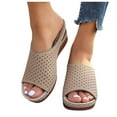 thumbnail image 3 of Mostsola Platform Wedge Sandals for Women Slip on Open Toe Hollow out Slides Casual Summer Slippers, 3 of 9
