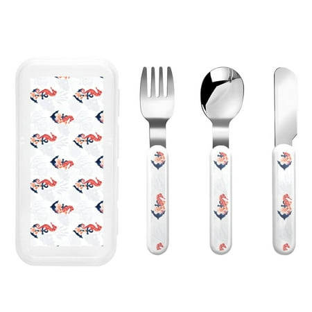 

Matuu Sea Horse And Corals1 for Stainless Steel Kids Cutlery and Toddler Flatware Kids Utensil Set includes Knives Forks Spoons Ideal for Home and Preschools
