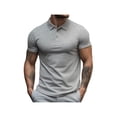 thumbnail image 2 of Mens Knit Polo Shirts Casual Short Sleeve Button Down Polo Shirt Performance Golf Polo Shirt Moisture Wicking Quick Dry Short For Men Casual Activewear Grey 4XL, 2 of 6