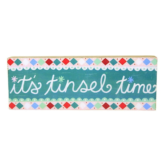 Ganz Holiday Wood Message Block - One Sign 3 Inch, Wood - Free Standing Mx188108 Tinsel