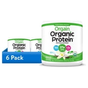 (6 pack) Orgain Organic Vegan 21g Protein Powder, Plant Based Shake Drink, Vanilla Bean 1.02lb